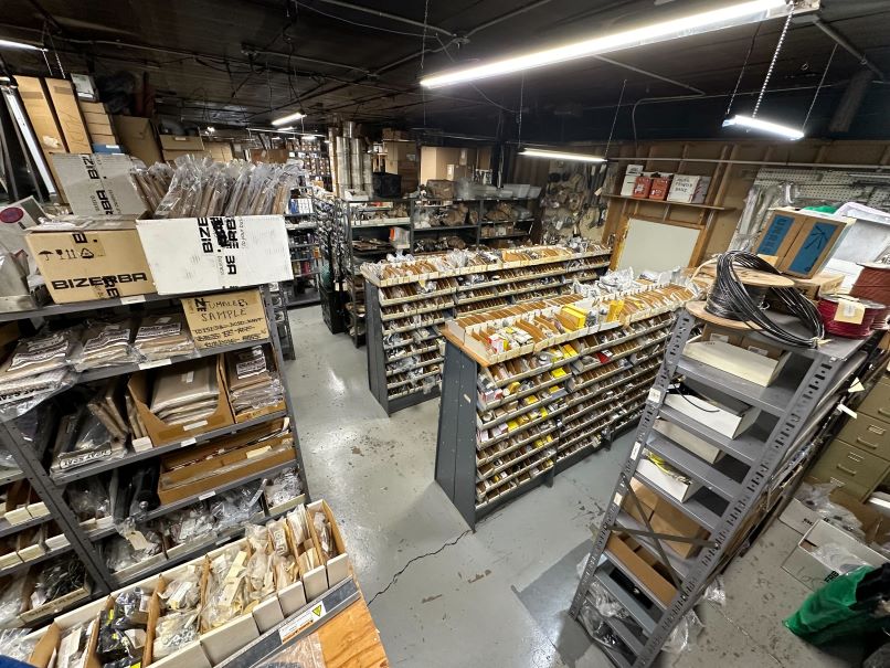 an image of a shop full of parts for a variety of equipment